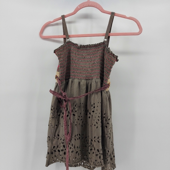 Free People Bohemian smocked Lazer cut out tank top with beading - Picture 6 of 6